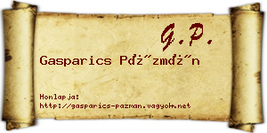 Gasparics Pázmán névjegykártya